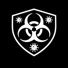 Biohazard protection shield icon