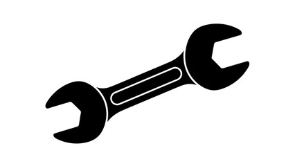 Minimalist Illustration of a Wrench Symbolizing Repair and Mechanical Tools