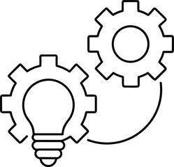 Minimal Outline Innovation Gear Settings Icon Transparent Background