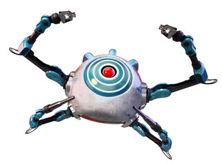 Medical nano robot on transparent background. 3D illustration