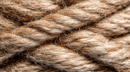 Fototapeta premium Macro close-up of thick natural fiber rope texture