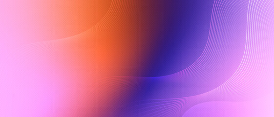 Obraz premium Abstract gradient wave background with line art and halftone texture.