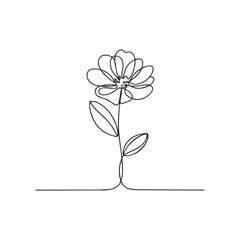Minimal Floral One Line Art Flower – Elegant Continuous Line Botanical Illustration