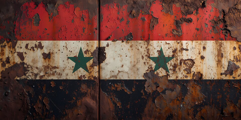 Weathered syrian flag illustration