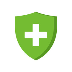 medical shield cross protection icon