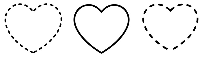 hand drawn line heart icons