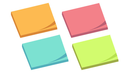 Vibrant Assorted Colorful Stacks of Sticky Notes Vector Illustration for Office Stationery, Brainstorming, Reminders, Efficient Workspace Organization