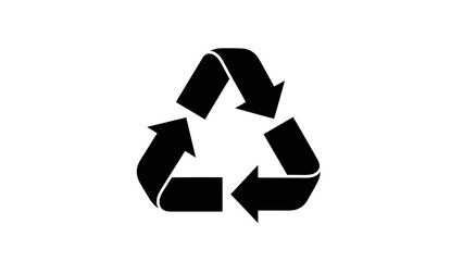 Obraz premium Minimalist Black Recycling Symbol Emphasizing Sustainability and Environmental Responsibility