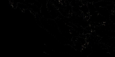 Gold Dust Waves. Particle gold dust flickering on black background. Gold Particles Moving Background. Particle from below. 4k abstract Footage background for text.
