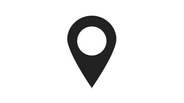 Minimalist Location Pin Icon Symbol Representing Map Marker Without Background