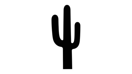 Obraz premium Minimalistic Black Icon of a Cactus Illustrating Desert Flora Styles and Silhouettes