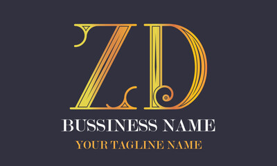 ZD Z zd initial logo | initial based abstract modern minimal creative logo, vector template image. luxury logotype logo, real estate homie logo. typography logo. initials logo