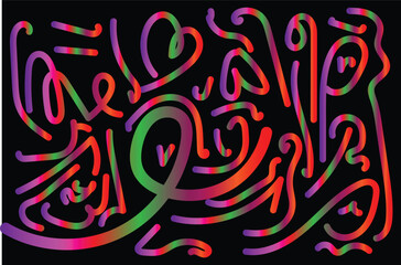 Vibrant abstract arabic calligraphy art