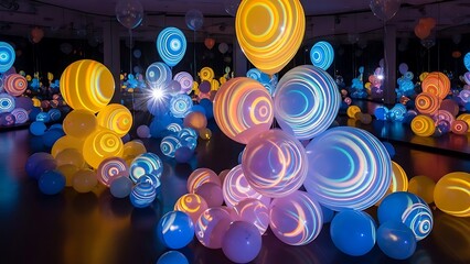 Luminous Spheres: An Abstract Art Installation