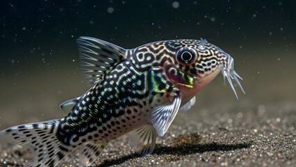 Fototapeta premium Close-up of Bristlenose Catfish in Aquarium.