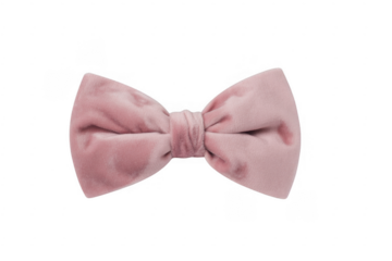 Pink velvet bow tie accessory pink bow tie fabric isolated on a transparent background