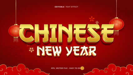 Chinese New Year 3D Gold Lantern Editable Text Effect