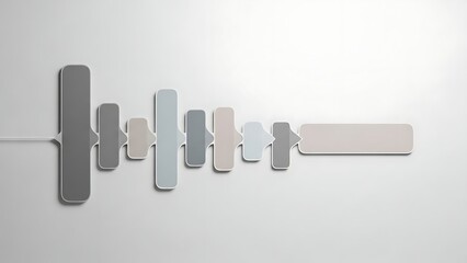 Modern wall art installation with geometric shapes