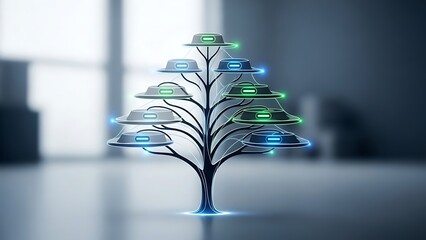 Digital tree with networked nodes
