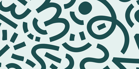 Abstract Dark Green Geometric Shapes Pattern.