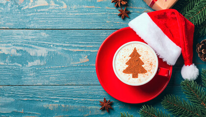 coffee cup in the shape of a Christmas tree