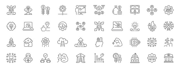 Artificial intelligence icons set. linear, editable line icons for tech and design