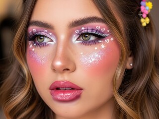 Fototapeta premium Artistic Beauty Portrait with Creative Makeup