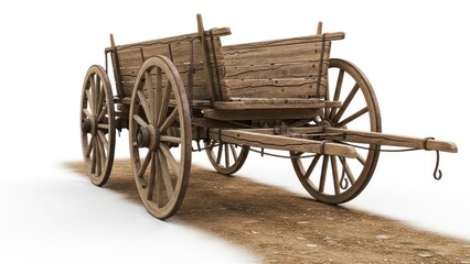 Fototapeta premium Vintage Wooden Cart Used for Transport and Agriculture in Rustic Settings