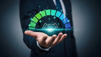 Business success and partnership handshake