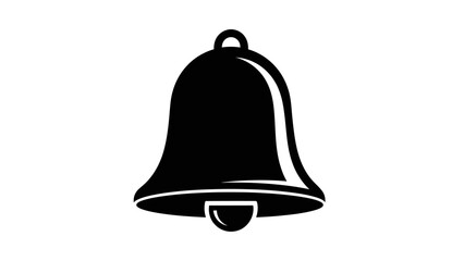 Simple black and white bell icon symbolizing alerts or notifications design