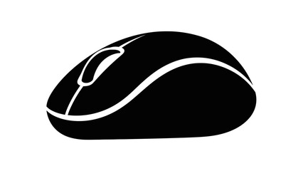 Minimalist Black and White Computer Mouse Illustration for Tech and Design Enthusiasts