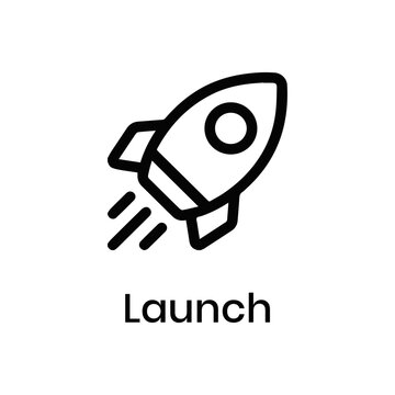 Launch Roket Black Icon Vector Sign