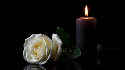 Fototapeta premium Serene rose and candle