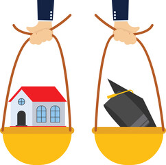 Vector IconMonthly expenses such as home loan. house rent, car payment, water bill, electricity bill, telephone. taxes bill, life insurance premium payment.

