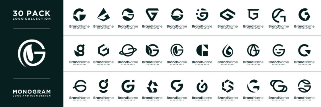 G letter vector with modern style logo design collection.