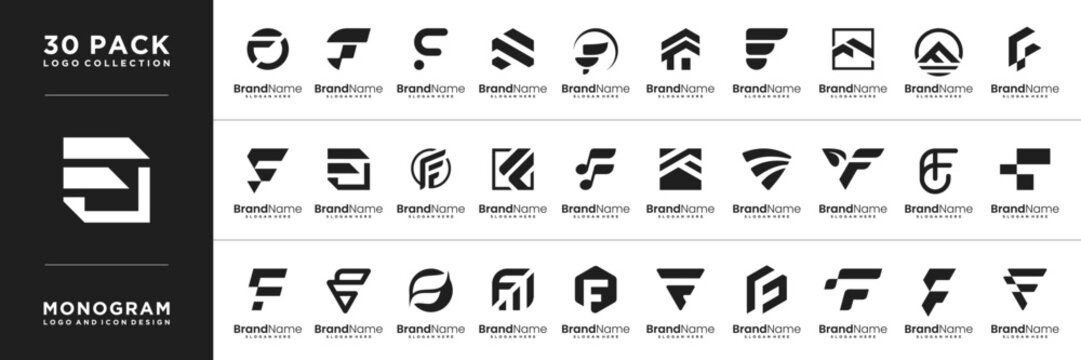 Set of creative initial letter c logo design inspiration.