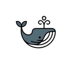 vector illustration of a blue Whale