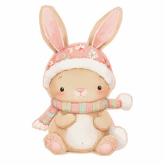 bunny rabbit with Santa's hat