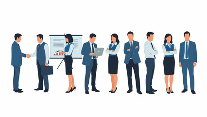 Diverse professionals interacting in a modern office environment during a presentation