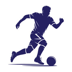 Fototapeta premium football player silhouette with ball isolated-03