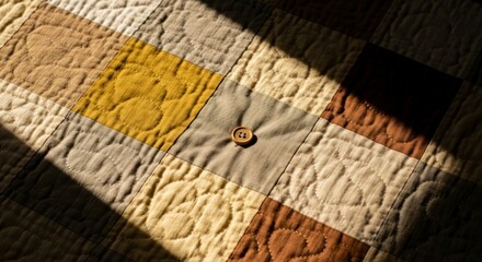 patterned quilt with warm color