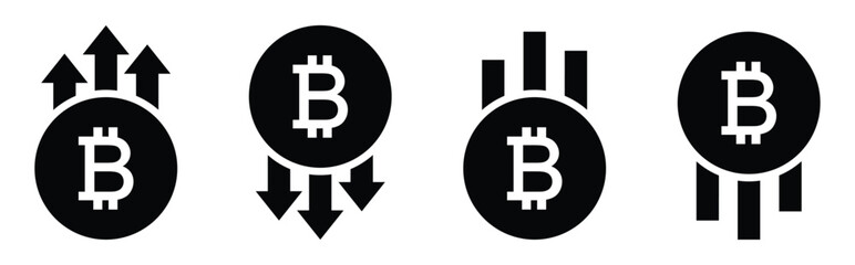 Bitcoin graph currency icon, vector illustration
