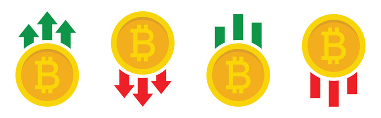 Bitcoin graph currency icon, vector illustration