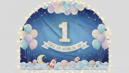 Celebrating a first birthday festive decoration setup indoor event colorful theme vibrant atmosphere playful design for a child's milestone timeless memories created