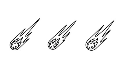 Three shooting stars with detailed tails a striking black and white silhouette © MdGolam