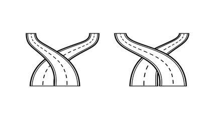 Intertwined roads creating a complex pathway a striking graphic silhouette © MdGolam