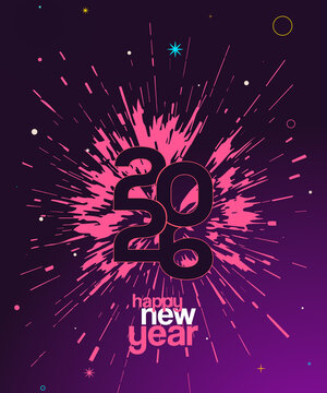 2026 Happy new year, celebrating colourful new year