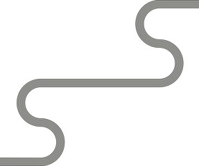 Striped path forming square-based turns with zigzag movement and continuous routing.