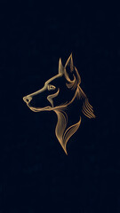 Elegant premium dog logo with a noble 