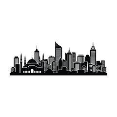 Fototapeta premium Skyline of a modern city Vector, illustration